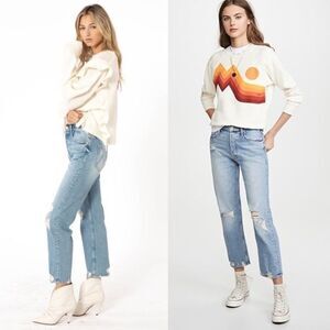 Mother Superior The Tomcat Distressed Straight Leg Jeans In The Confession 27